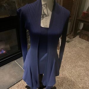 Blue tank with matching cardigan